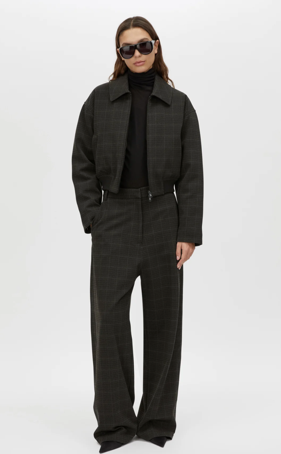 Casio Cropped Bomber - Charcoal