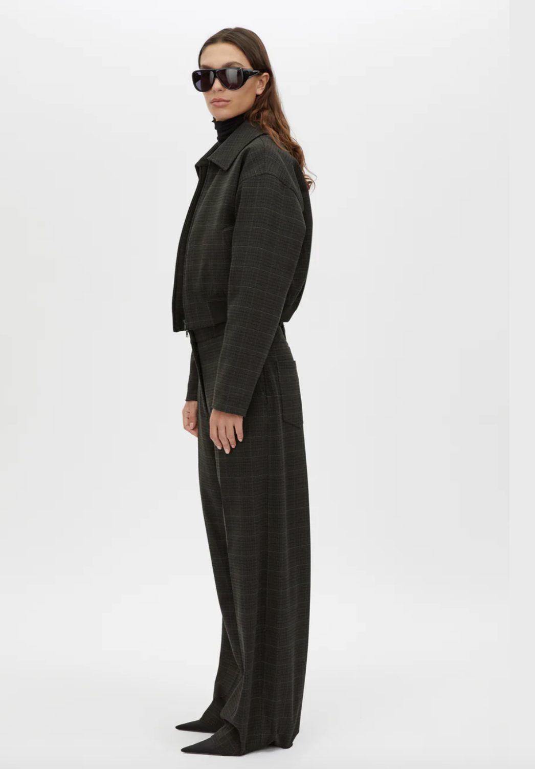 Casio Cropped Bomber - Charcoal