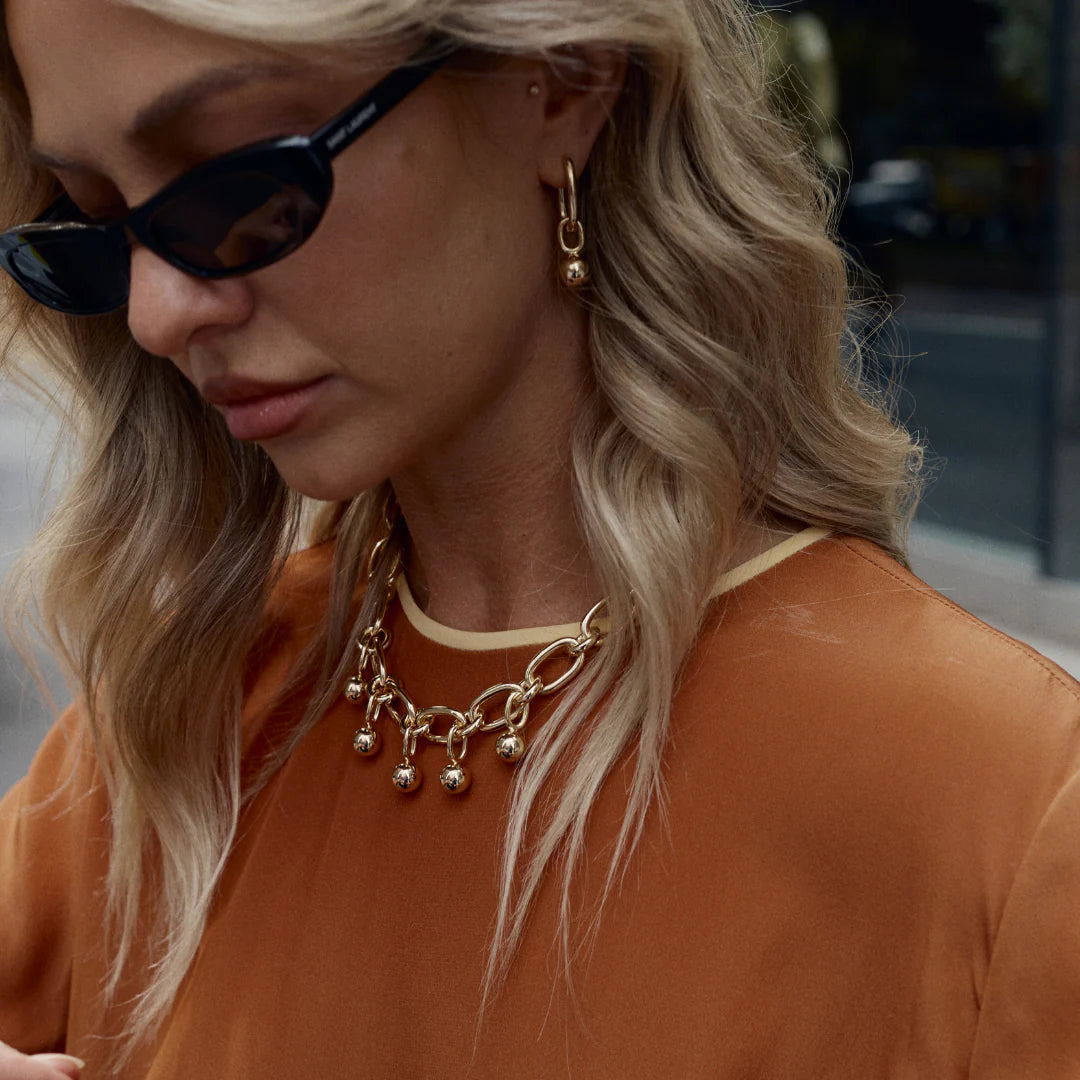 Sphere Chain Necklace - Gold