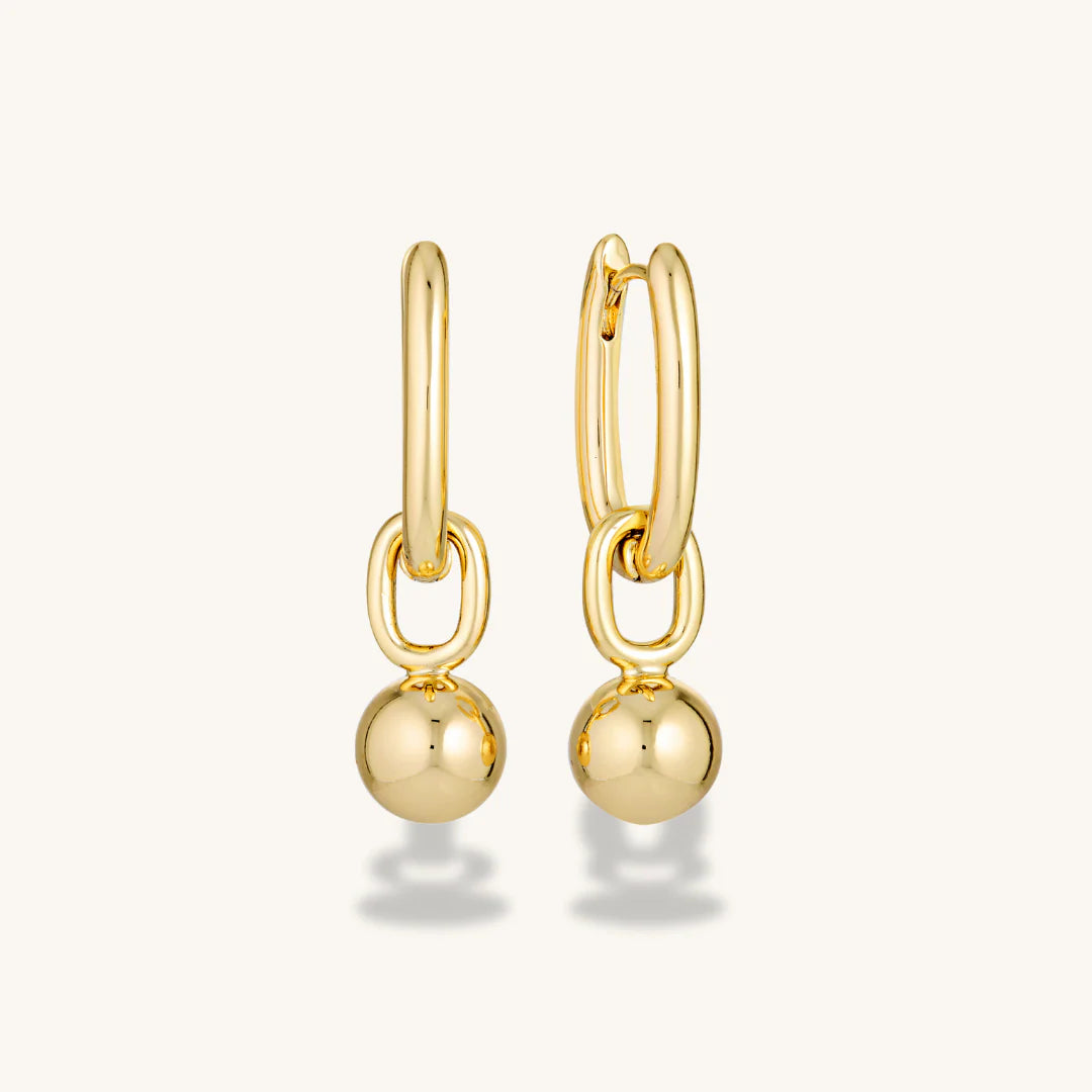 Sphere Hoop Earrings - Gold