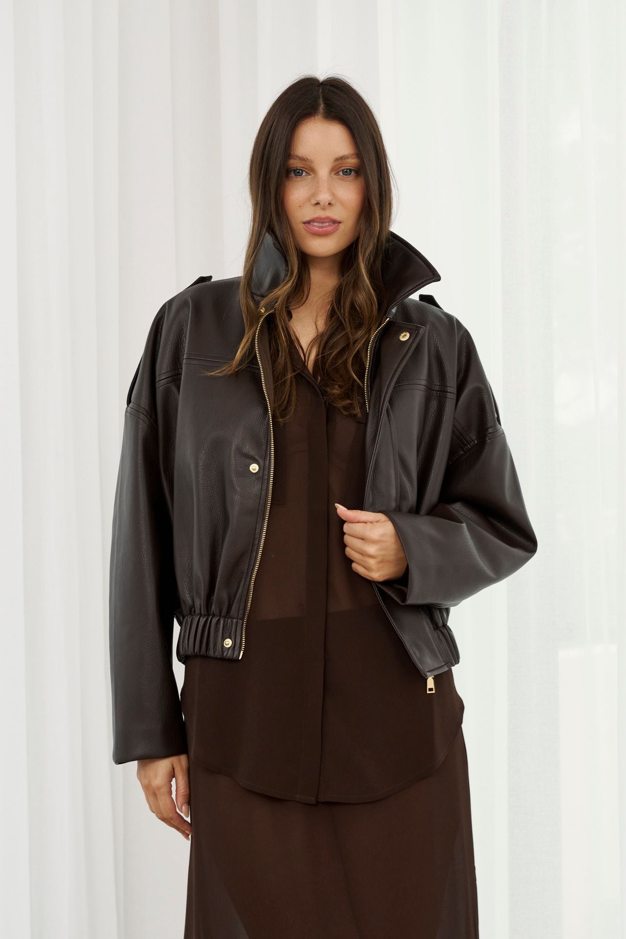 Stevie Bomber Jacket - Chocolate