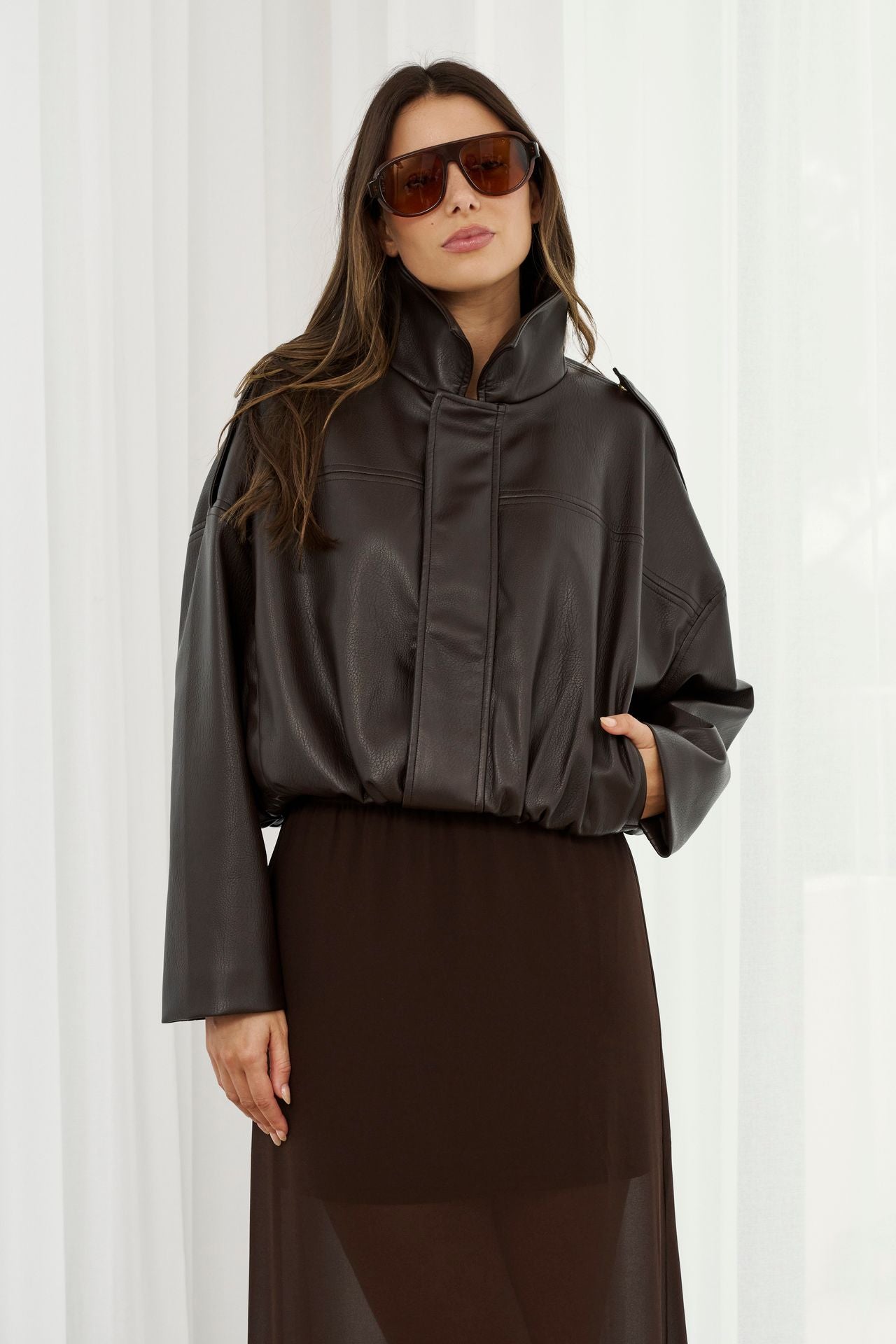 Stevie Bomber Jacket - Chocolate