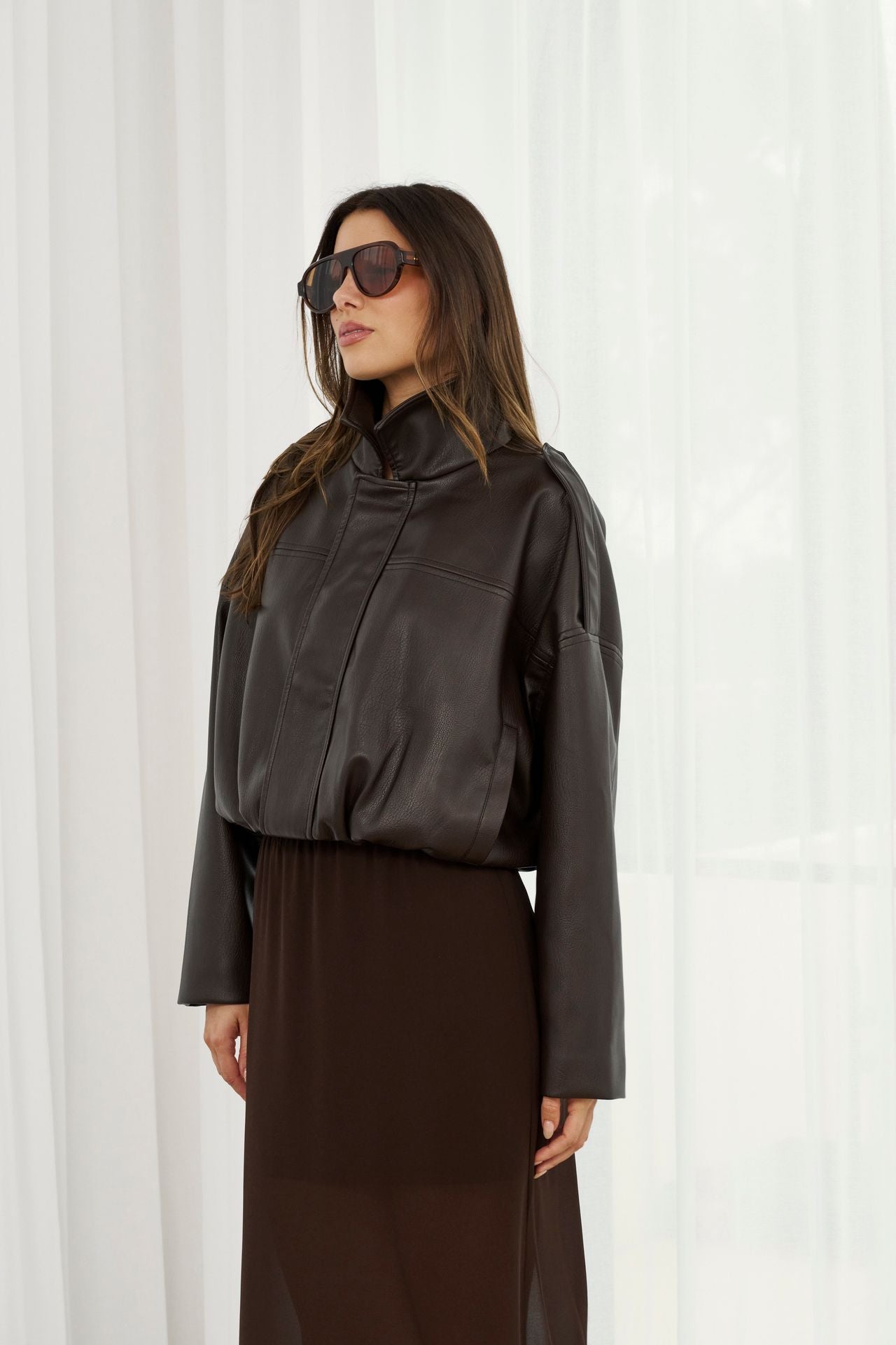 Stevie Bomber Jacket - Chocolate