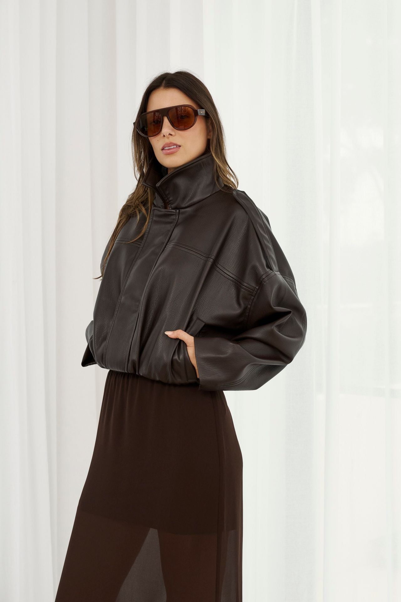 Stevie Bomber Jacket - Chocolate