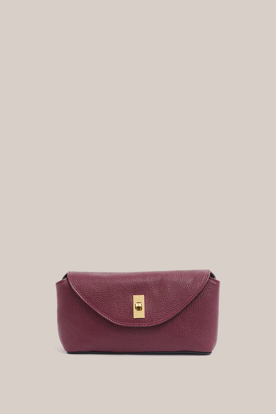 Sloane Bordeaux Leather Convertible Clutch