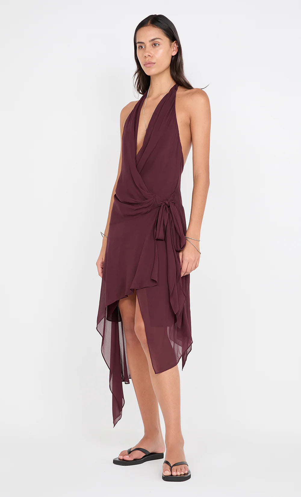 Rochelle Wrap Midi Dress - Plum