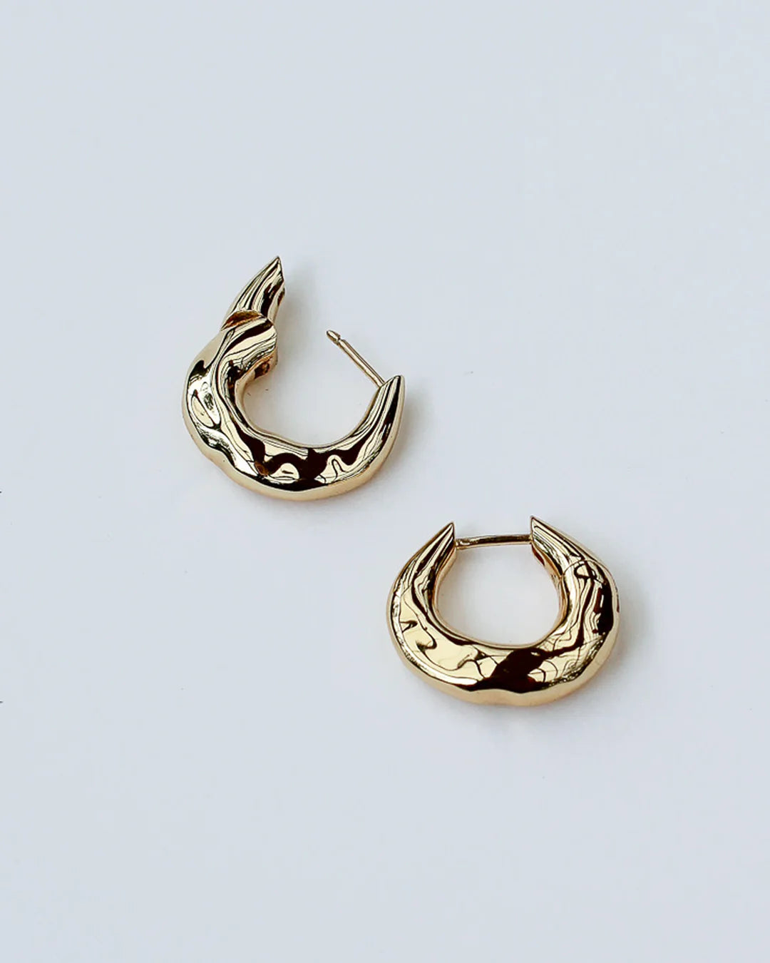 Wonky Hoop Earrings - Sterling Silver Plating