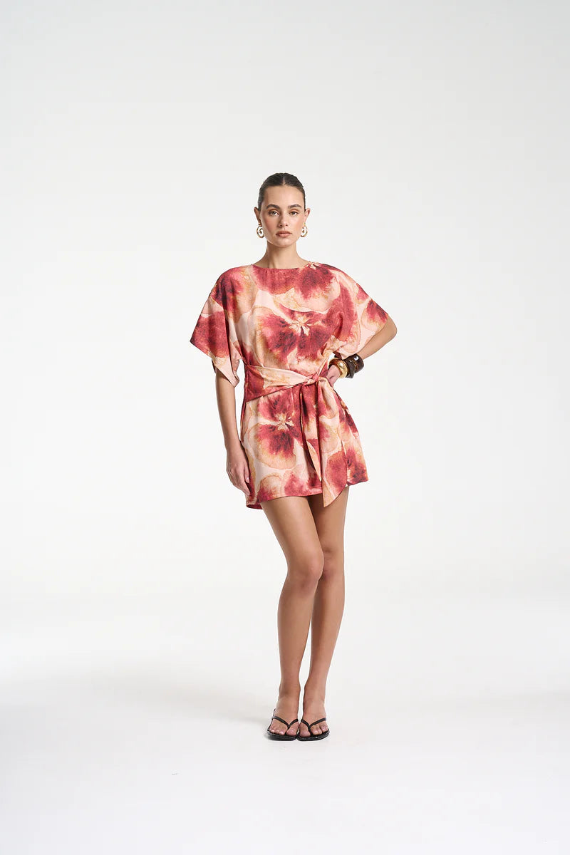 Tie Front Dress - Aloha Print