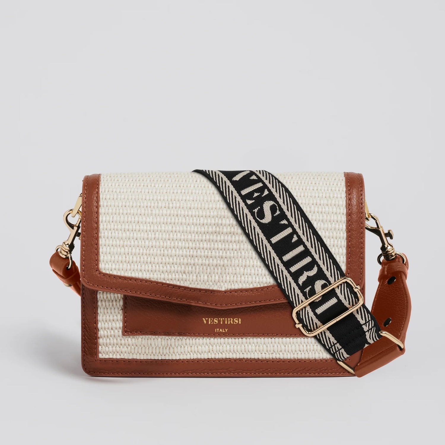 Amelia Raffia Crossbody Bag - Tan