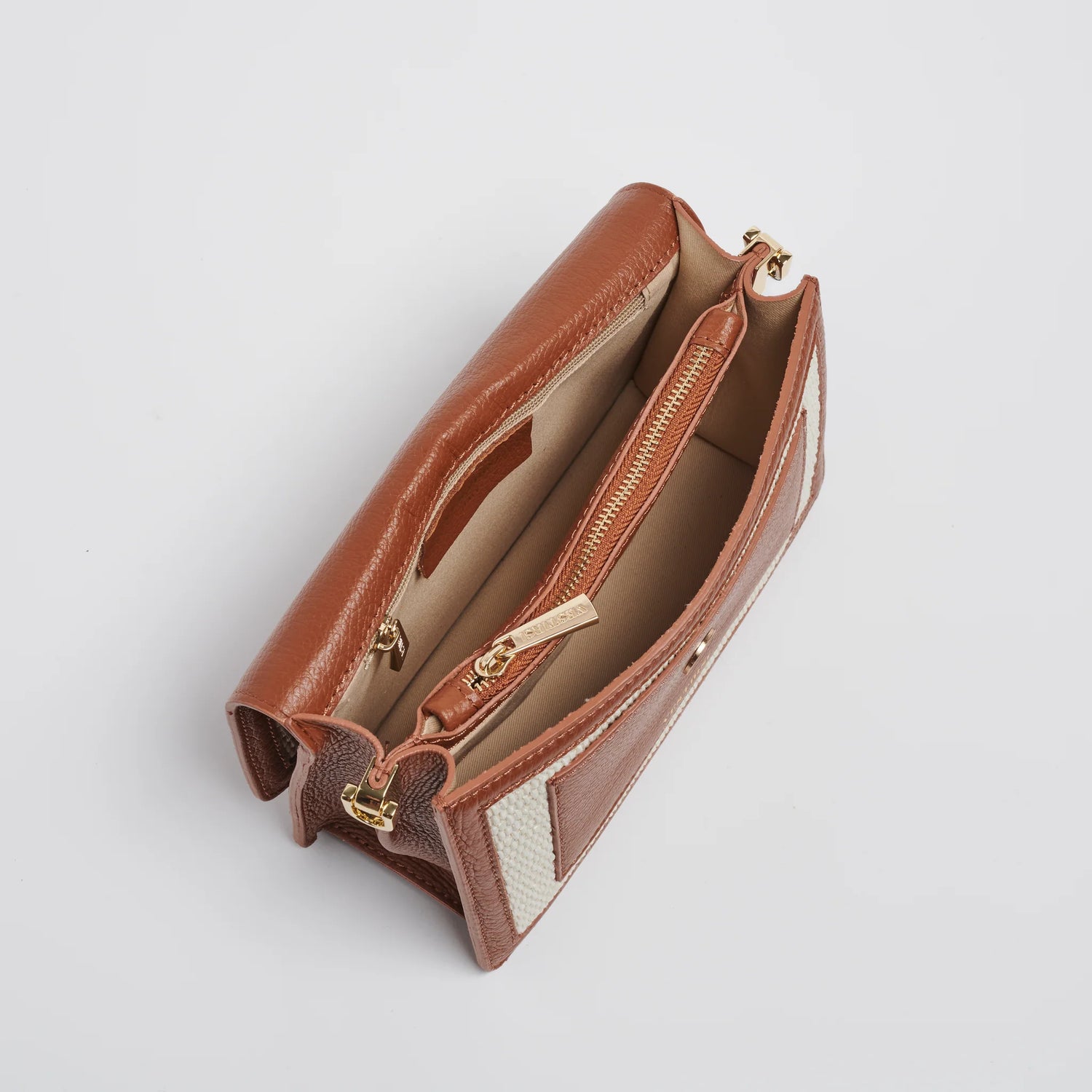 Amelia Raffia Crossbody Bag - Tan