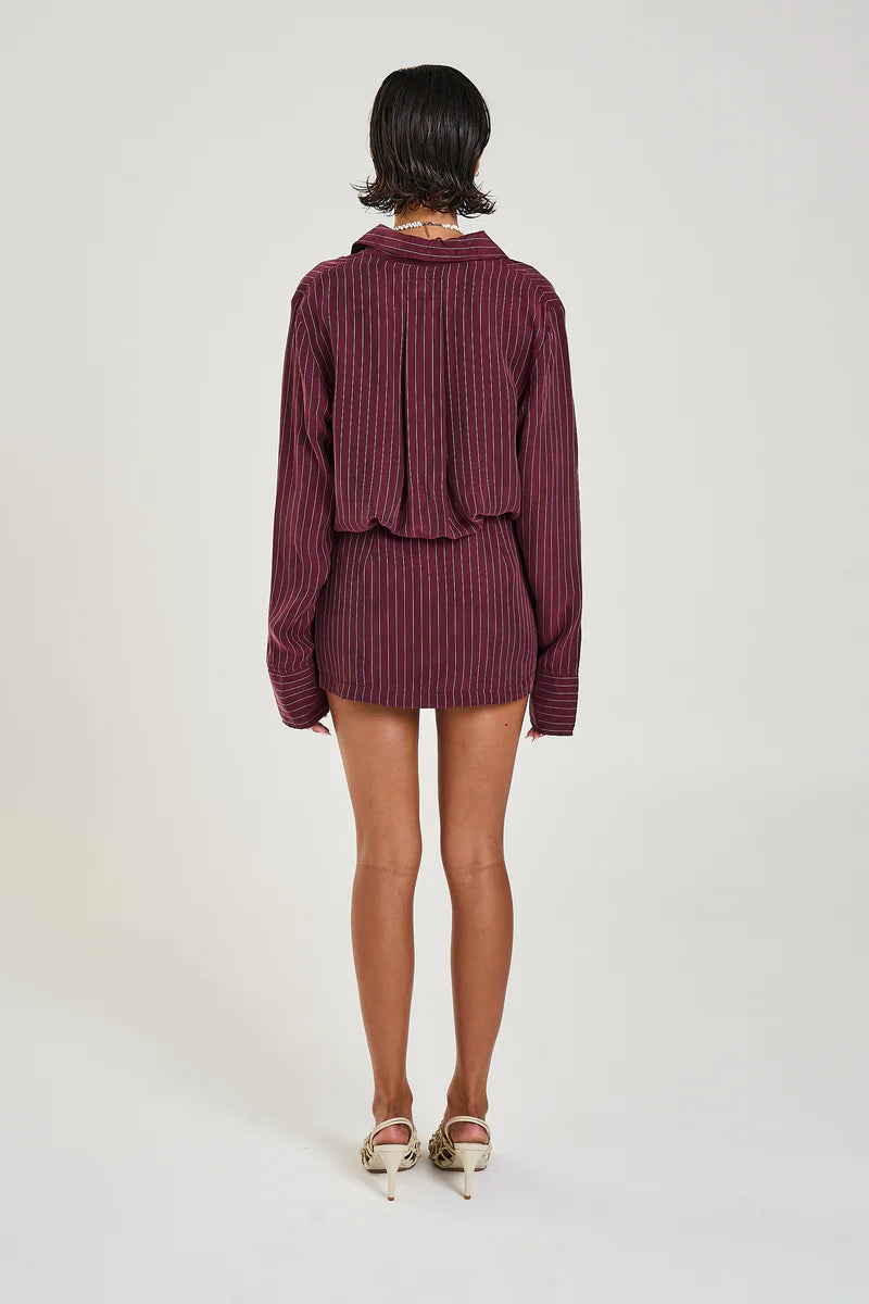 Button Up Dress - Kina Pinstripe