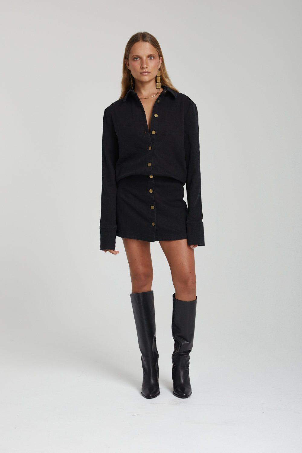 LS Button Up Dress