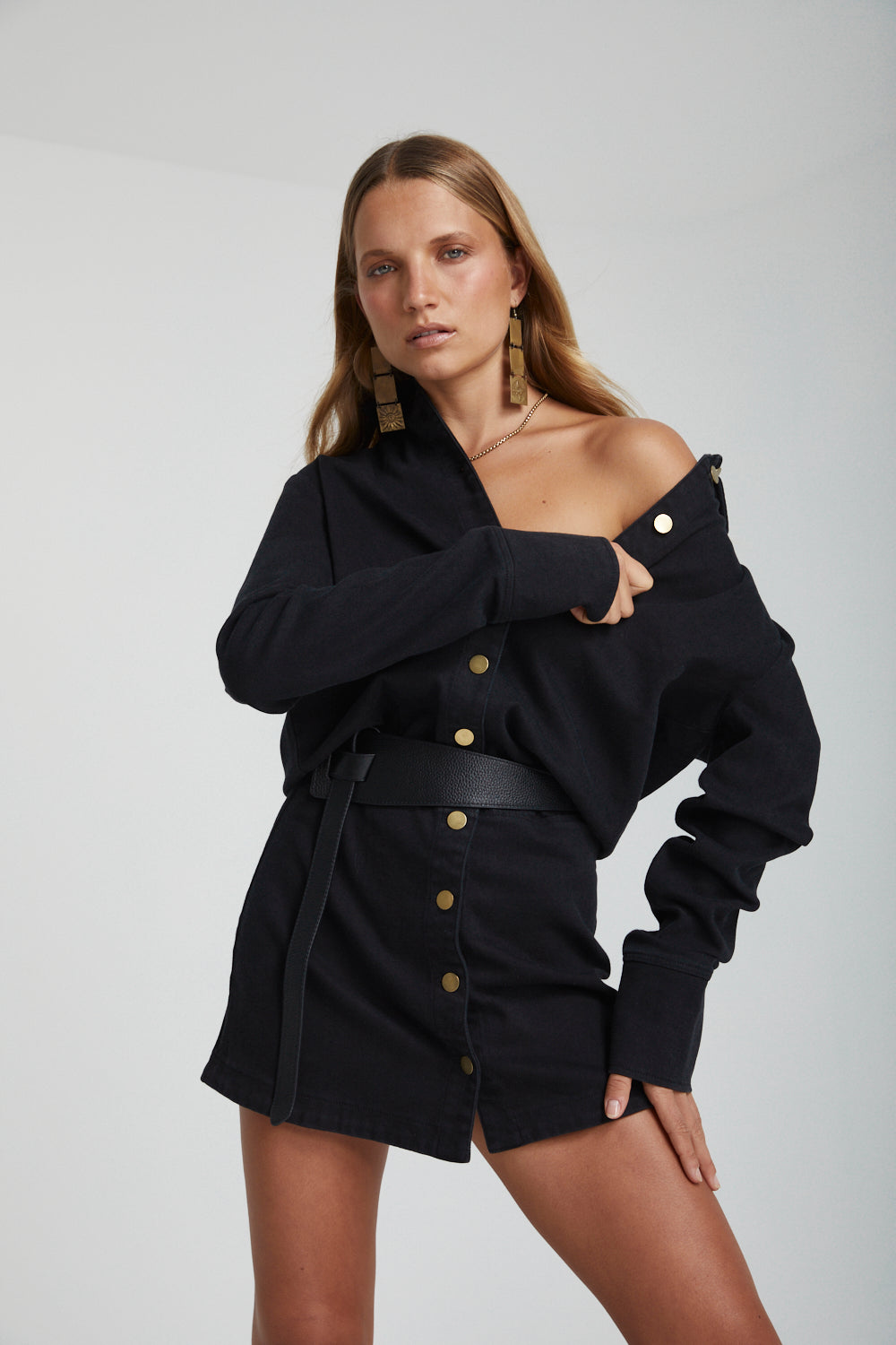 LS Button Up Dress