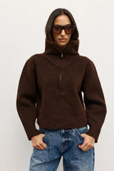 Riva Quarter Zip - Chocolate