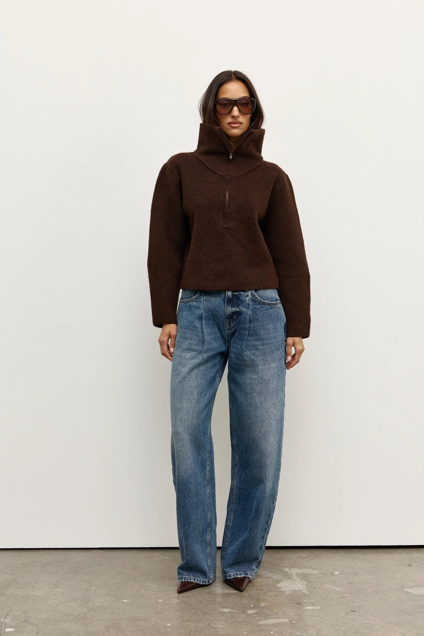Riva Quarter Zip - Chocolate