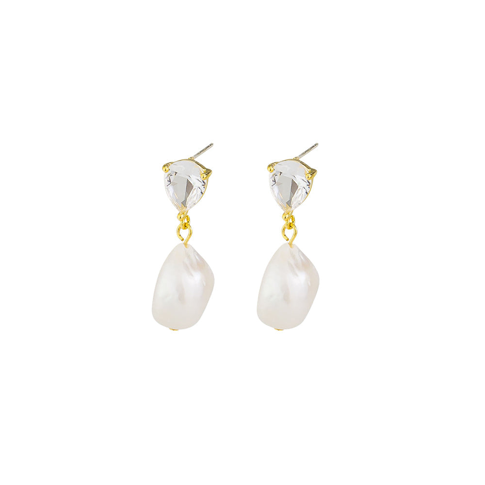 Josie Pearl Earrings - Crystal