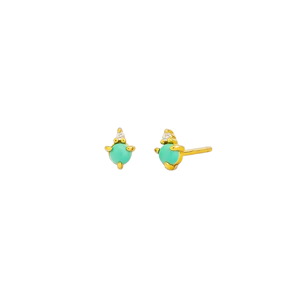 Mika Studs - Sterling Silver + Gold