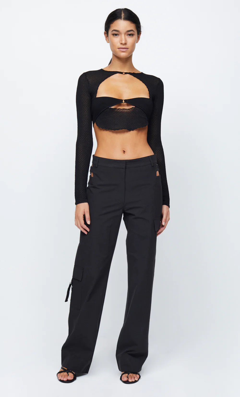 Veronica L/S Knit Crop Top